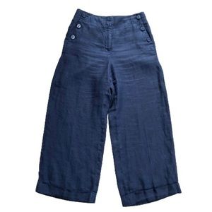 ⭐️Ann Taylor LOFT⭐️Blue Palazzo Sailor Pants Women's Sz 4 Linen Wide Leg Pants